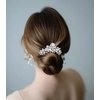 Women's Leaves Flower Bride Handmade Wedding Hair Comb Cristals Pearl Hair Accessories Art Deco Floral Bridal Side Combs Headpiece for Women, Brides Hair Accessories / Gift Box