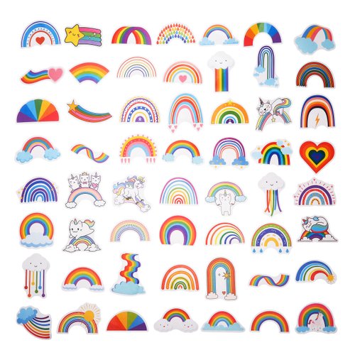 100 Pack Rainbow Stickers, Rainbow Party Favors, Birthday Decorations