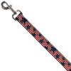 Dog Leash Americana Stars Stripes Red White Blue White 6 Feet Long 1.0 Inch Wide