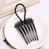 3Pcs Bandette Comb with Elastic Band, Fluffy Hair Comb, Ponytail Bump it UP Volume Combs, Hair Styling Tool Hair Accessories, Black
