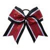 New "CONFETTI DOTS Red Black" Cheer Bow Pony Tail 7 Inch Girls Hair Bows Cheerleading Dance Practice Football Games Competition Birthday Grosgrain Ribbon