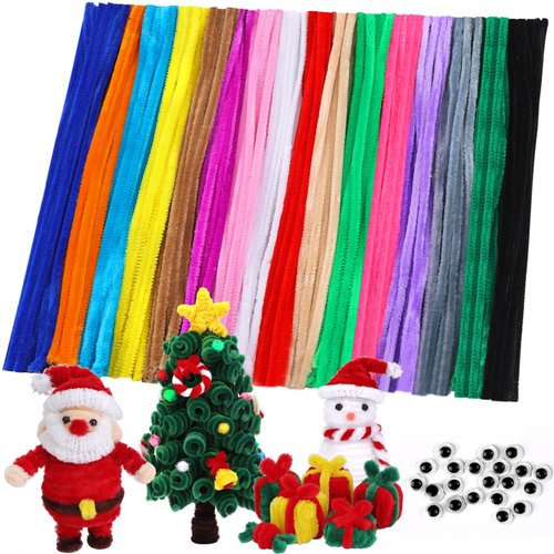Zxiixz 400PCS Pipe Cleaners Craft, 16 Colors Chenille Stems Creative Pipe Cleaners for Crafts DIY Projects, Multi-Color Pipe Cleaners Craft Supplies for Home DIY Hand Arts Festivals Decorations