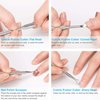 2PCS Cuticle Pusher and Cutter Set, Triangle Cuticle Nail Pusher Peeler Scraper, Professional Grade Stainless Steel Cuticle Remover, Durable Pedicure Manicure Tools for Fingernails Toenails by NANTuYo
