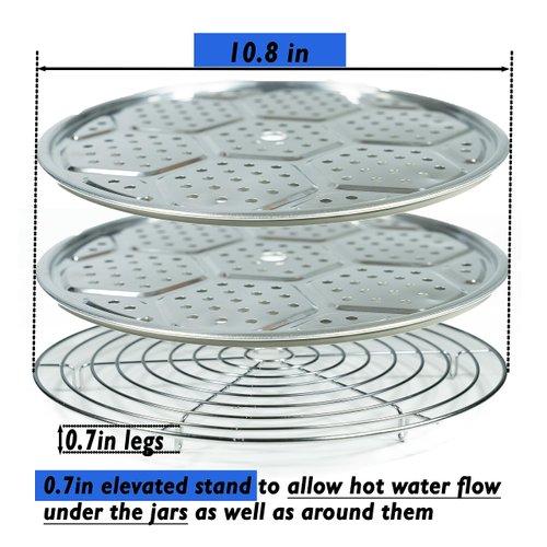 Canning Rack - Pot Rack - Canning Rack for Water Bath Canner Rack - Stainless Steel Rack - Canning Pot Rack - Canning Rack for Stock Pot - Pressure Canner Rack - 10in 2 Canning Supplies Rack & 1 Base