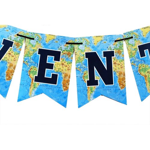 Going Away Party Decoration- Adventure Awaits Banner - Bon Voyage Retirement Farewell Party Supplies