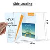 MaxGear Sign Holder 4X6 inches Slanted Acrylic Sign Holders Plastic Display Stand Clear Paper Holder Tabletop Picture Frame for Office, Home, Restaurant, Exhibition, Reception-Landscape, 6 Pack