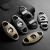 CIGARLOONG Cigar Cutter Stainless Steel Bronze Engraved Double Cut Blade (Color:Gold1)