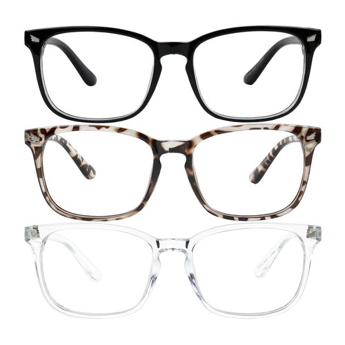 Yogo Vision Blue Light Blocking Computer Glasses Anti Glare Reduce Eyestrain Eyeglasses for Computers Screens for Men and Women (3 pack)