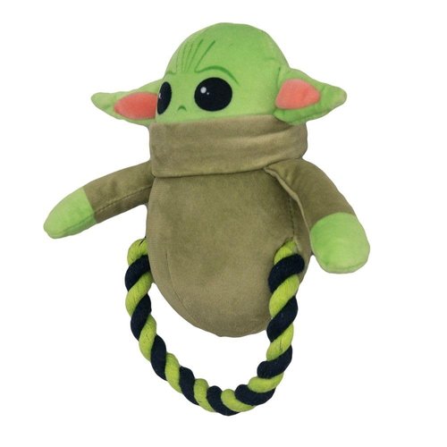 Buckle-Down Dog Toy, Plush and Round Rope Star Wars The Child Green Black