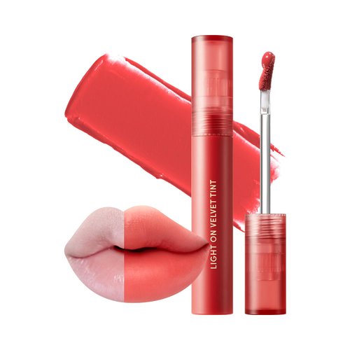 Nature Republic Light on Velvet Tint (01 FRESH LYCHEE), Liquid Lipstick, lip tint, Blur effect, lip& cheek, nude lip,Soft Creamy Matte Finish Lip, Velvety, lip stain, High Pigment, Korean Lip Makeup