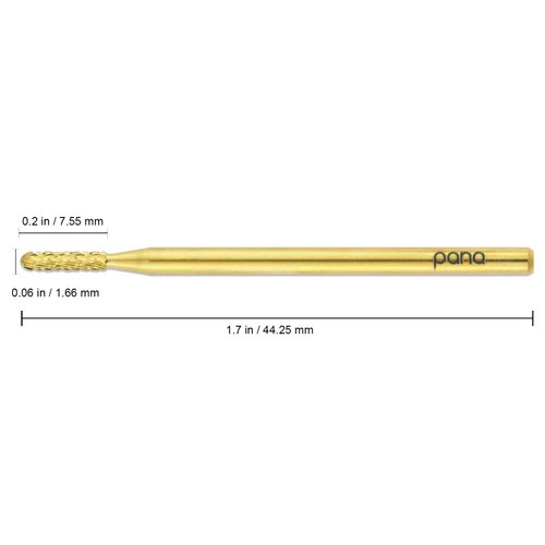 Pana 3/32" Round Bit Safety Nail Carbide Bit - Gold Color (Grit: Medium - M) for Electric Dremel Drill Machine