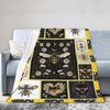 Bee Blanket Soft Cozy French Bee Throw Blanket Gifts for Girls Women Super Plush Warm Bee Stuff Lightweight Fleece Flannel Gift Blankets for Kids Adults 50"X40"