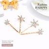BARTOSI Rhinestone Star Hair Pins Gold Star Hair Clips Crystal Bridal Hair Barrettes Bride Wedding Hair Accessories for Women and Girls (Pack of 4)