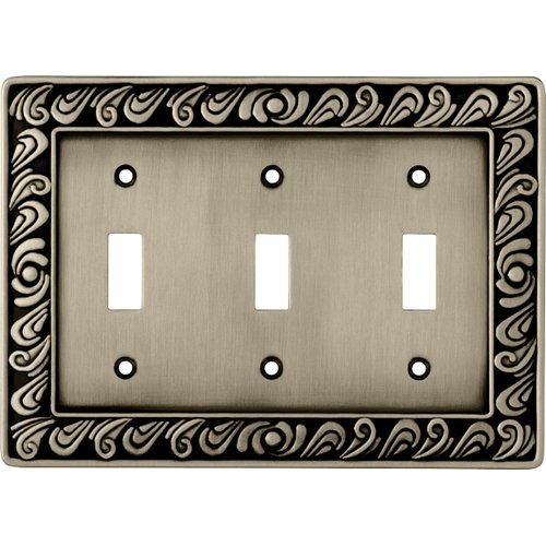 Franklin Brass Paisley Wall Plate, Brushed Satin Pewter Triple Triple Switch Switch Cover, 1-Pack, 64054