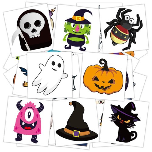 144 Pcs Halloween Temporary Tattoos Waterproof Tattoos Stickers for Boys and Girls Temporary Halloween Tatoos for Kids Goodie Bag Stuffers Halloween Prizes Party Favors