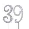 MAGJUCHE Silver 39" Crystal Cake Topper, Number 39 Rhinestones 39th Birthday Cake Topper, Men or Women Birthday or 39th Anniversary Party Decoration Supply