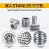 TOOINKCV 300 Pcs Stainless Steel Socket Head Screws Assortment Kit, Allen Head Socket Hex Head Screws, Metric M3 M4 M5 M6 M8 Grub Screws Set for Door Handles, Light Fixture