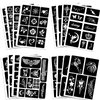 Qpout Tattoo Stencils For Kids Adults, 16 Sheets Henna Tattoo Stencil Kit, Small and Big Tattoo Stencils Designs, Tattoo Stencils for Real Tattoos, Skeleton Spider Owl Flower Butterfly Tribal Totem