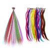 YUDAOHAIR Synthetic Feather Hair Extensions for Women 16 Inch Hairpieces With100pcs Silicone Micro link Beads And 2 Crochet Hooks Hair Feathers with Tools Kit (16'', 12 feather mix colors)