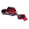 1979 Scout II Red and Black with Open Utility Trailer Tow & Go Series 1/64 Diecast Model Car by Johnny Lightning JLBT020-JLSP378