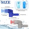 Hydration Bite Valve Replacement Mouthpiece for Hydration Bladder Hydration Pack Bite Valve Silicone Nozzle of Most Brands, 360-Degree Manual Switch Valve (Red+Blue)