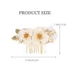 Yean Bride Flower Bridal Hair Comb Gold Leaf Wedding Hair Piece Floral Hair Accessories for Women and Girls (Gold)