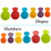 Ella Dream 17 PCs Multicolor Nesting and Stacking Cups Set, Baby Bathtub Toys, Early Learning Educational Toys for Infants, Toddlers, Stacking Cups with The Numbers, Shapes, Fruits, Animals Patten