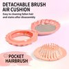 Maji Mama Metallic Shinning Finish Foldable Travel Hair Brushes with Mirror Shell Shape Portable Folding Pocket Hair Brush Mini Hair Comb Compact Size Hair Massage Comb (Pink)