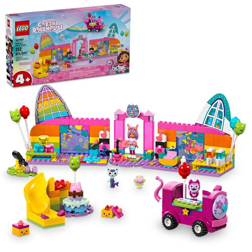 LEGO Gabby’s Dollhouse Gabby’s Party Room Disco Playset for Kids, DJ Entertainment Toy with Slide, Pink Car, and Animal Figures, Creative Role Play for Girls and Boys Ages 4 and Up, 10797