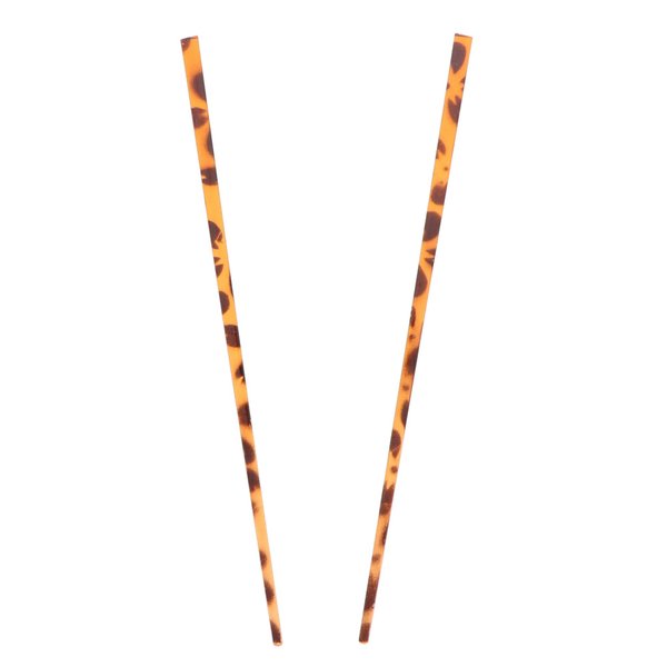 Women's 2 Hair Sticks Solid Straight Chopsticks 7.5 inches Long - Tortoise