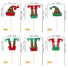 Rsstarxi 24 Pack Christmas Elf Cupcake Toppers Glitter Merry Christmas Santa Hat Elf Legs Cupcake Picks for Merry Christmas Theme New Year Holiday Baby Shower Kids Birthday Party Cake Decorations