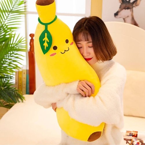 OUKEYI 48cm/18.8 Banana Plush Stuffed Animal Toys, Cute Soft Comfortable Hugging Pillow Birthday Gifts for Kids