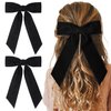 2PCS Black Velvet Hair Bows Hair Clips 5" Big Fall Alligator Clips Hair Accessories for Women Girls Toddlers Kids