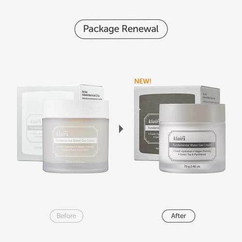 DearKlairs] Fundamental Water Gel Cream 2.36 fl oz | Vegan, Jeju Green Tea Water and Panthenol