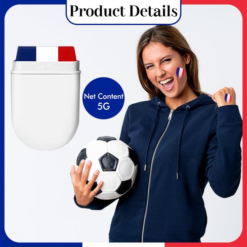 Vtrem Camo Face Body Paint Stick: Face Body Paint for Sports Events Fans Flag Color Face Paint Stick for Athletes Men Women Blue White Red