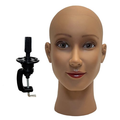 Ladella Beauty Cosmetology Wig Stand Block Bald Female Makeup Manikin Head for Wigs Making " not Styrofoam " Display Mannequin Head (DB-BALD+C)