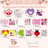 3sscha 123Pcs Valentine's Day Animals Craft Kit for Kids DIY Make Your Own Heart Animal Set Self-Adhesive Sticker Handmade Artwork Valentine Decor Classroom Home Holiday Activity Party Favor Supplies