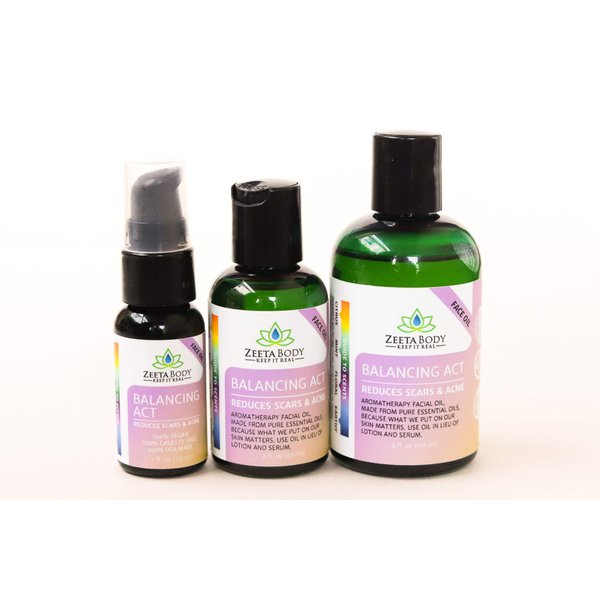 Zeeta Balancing Act Facial Oil 4oz. treat acne and oils skin naturally