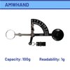 Manual Letter Postage or Kitchen Scale 100g x 1g, Mechanical Scale (Black), AMWHAND-BLK - AMERICAN WEIGH SCALES