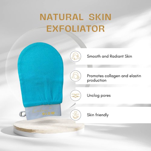 Kalma Glow Bath Glove Body Scrub Exfoliating Glove Dead Skin Remover for Body Gentle for Skin, Teal