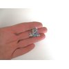Generic Small mini silver metal clear blue moon crystal hair claw clip