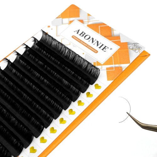 ABONNIE Classic Lash Extensions, Premium Individual Lash Extensions, 0.15 Thickness D curl Lash Extensions, 8-15mm Mix Lash Tray, Semi Permanent Eyelashes, Professional Salon Use (0.15-D, 8-15mm)