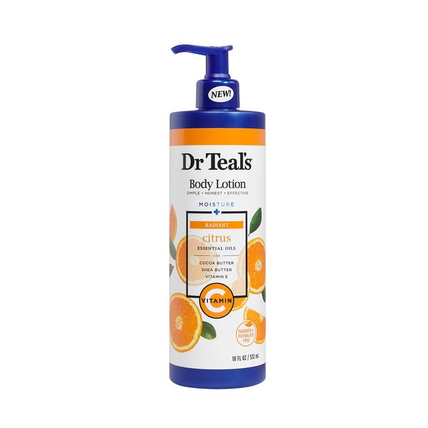 Dr Teal's Glow & Radiance with Vitamin C & Citrus Essential Oils Body Lotion 18oz