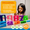 Skoolzy Number Blocks & Counting Coins 44 Piece Set, Toddler Toys Preschool Learning Activities Montessori Toys for Ages 18 Months+