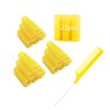 MOODKEY 24PCS Self Grip Heatless Rollers Set - Pro Salon Hairdressing Tools for DIY Curly Hairstyles on Medium and Short Hair (0.8in, Yellow), with Rat Tail Comb