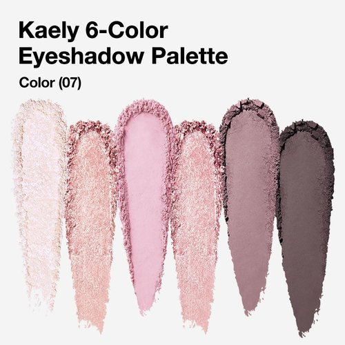 6 Color Eyeshadow Makeup Palette, 6 Nude Champagne Gold Pink Rose Gold Black Brown Mauve Eyeshadows Palette, Everyday Matte Shimmer Finish Eye Makeup Looks,Travel Friendly Size, Built-in Mirror 07#