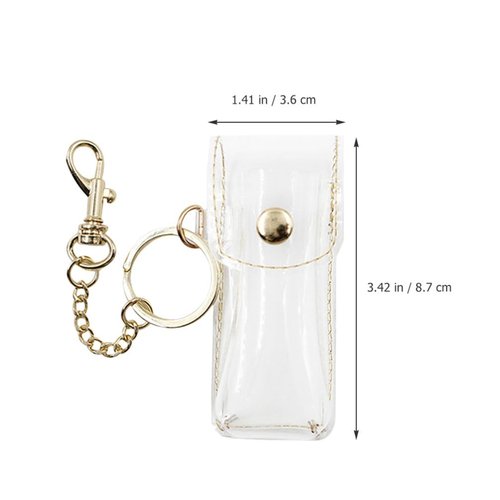 PACKOVE Lipstick Holder Keychain Lipstick Pouch Keychain Lip Balm Holder Lip Balm Pouch Lipstick Sleeve Key Chain Lipstick Travel Case Lipstick Case With Key Ring For Women (Random Color)