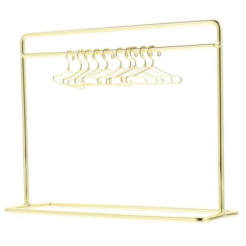jojofuny 1 Set Mini Hanger Gown Dress Outfit Holders Miniature Clothes Stand Doll Clothes Hanging Rack Dollhouse Wardrobe Accessories Clothes Rack 18 Inch Clothes Holder Baby Toy Iron Bush
