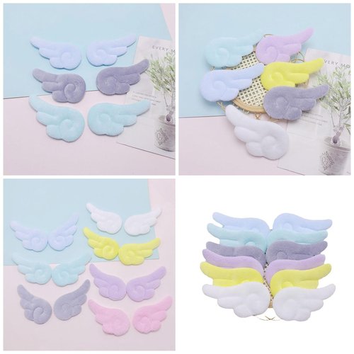 URTERYSER 10pcs Cute Angel Wing Patches Hairpin Creative Accessories Clothing Bags Hair Barrettes Decoration