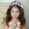 Campsis Girls Headpiece Flower Headbands Pearl Communion Hair Accessories Crystal Girls Birthday Photography Hair Band for Women and Girls(Purple)